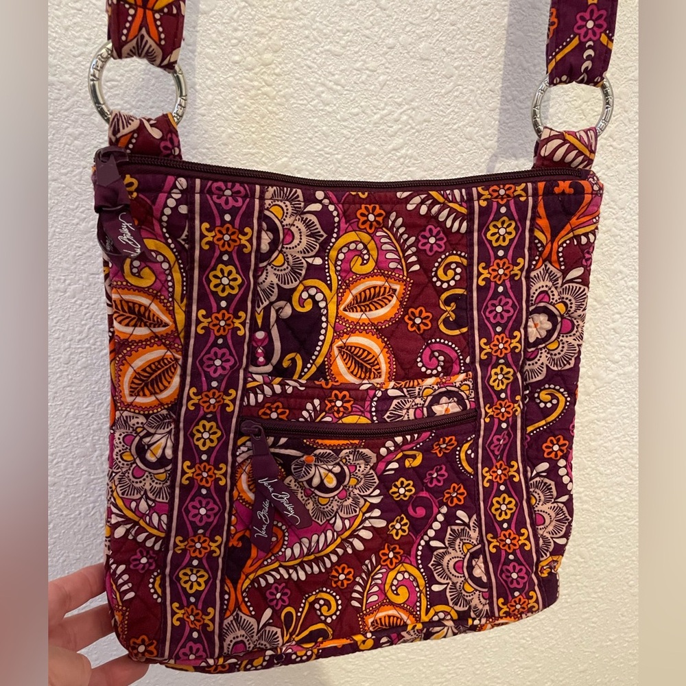 Vera Bradley Hipster Crossbody Adjustable Strap Purse Paisley Safari Sunset